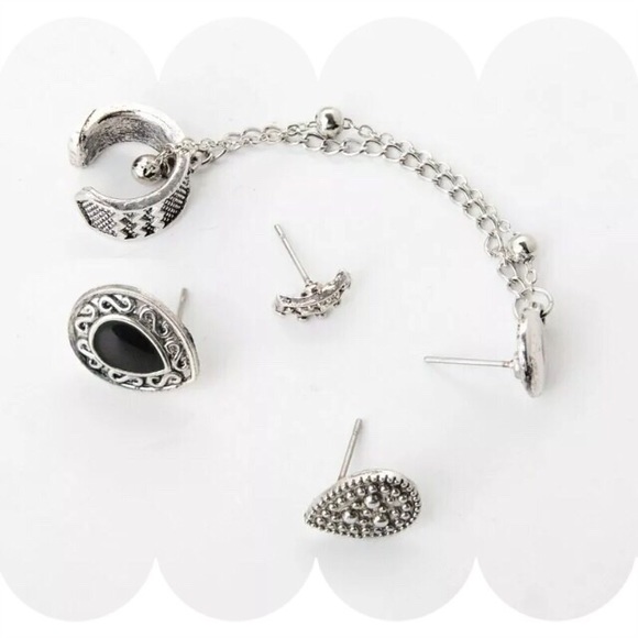 Bohemian Dangle Earring Cuff & Stud Set - Picture 2 of 2